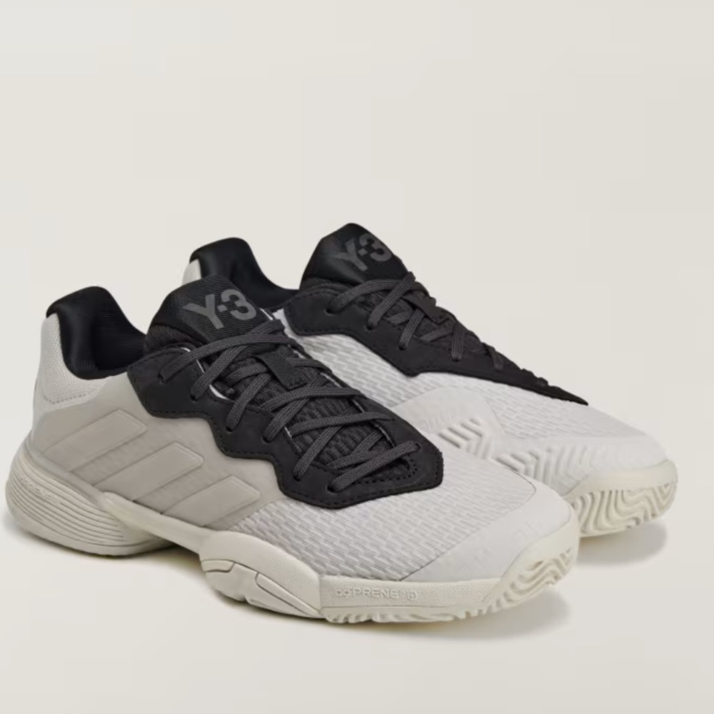 Y-3 Kids Barricade Tennis Shoes in Black and White